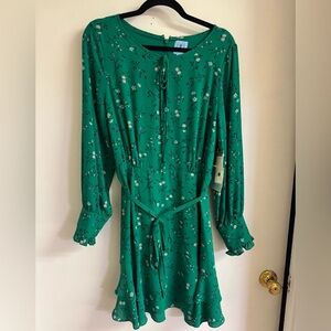 CeCe NWT Floral Green Dress